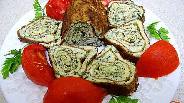 Омле рулет с сыром