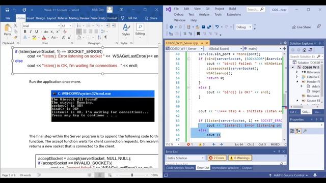 3. C++ Sockets Practical - Client and Server