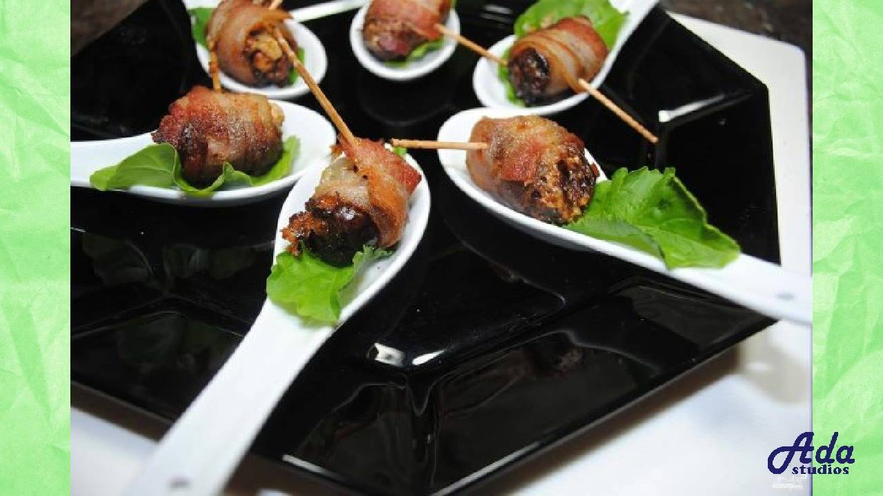 Финики в беконе Рецепт, пошаговый, как приготовить, видеорецепт