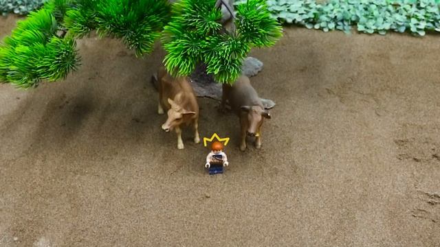 DIY mini Farm Diorama with house for Cow,Pig | Mini Hand Pumb Supply Water Pool for animals #61