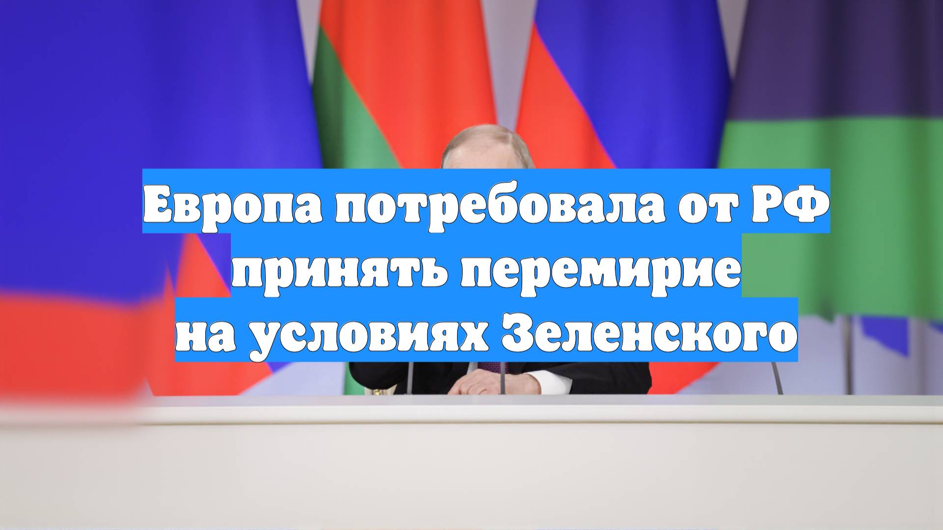 Европа потребовала от РФ принять перемирие на условиях Зеленского