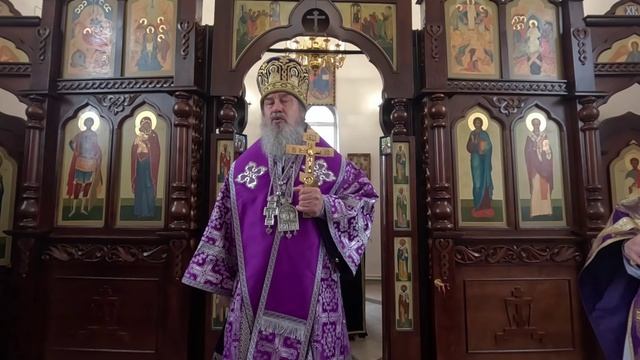 Проповедь епископа Максима в Никольском храме села Троекурово Чаплыгинского района