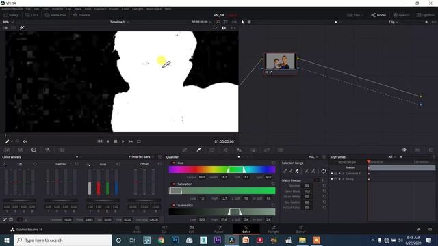 DaVinci Resolve TAMIL session14/118 - Green screen Keying with the HSL Qualifier
