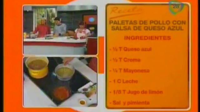 PALETAS DE POLLO CON SALSA DE QUESO AZUL.