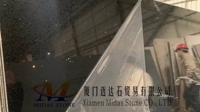China Crystal Black Quartz Stone Slabs, www.midas-stone.com