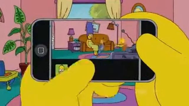 Homer Simpson Con Un IPhone