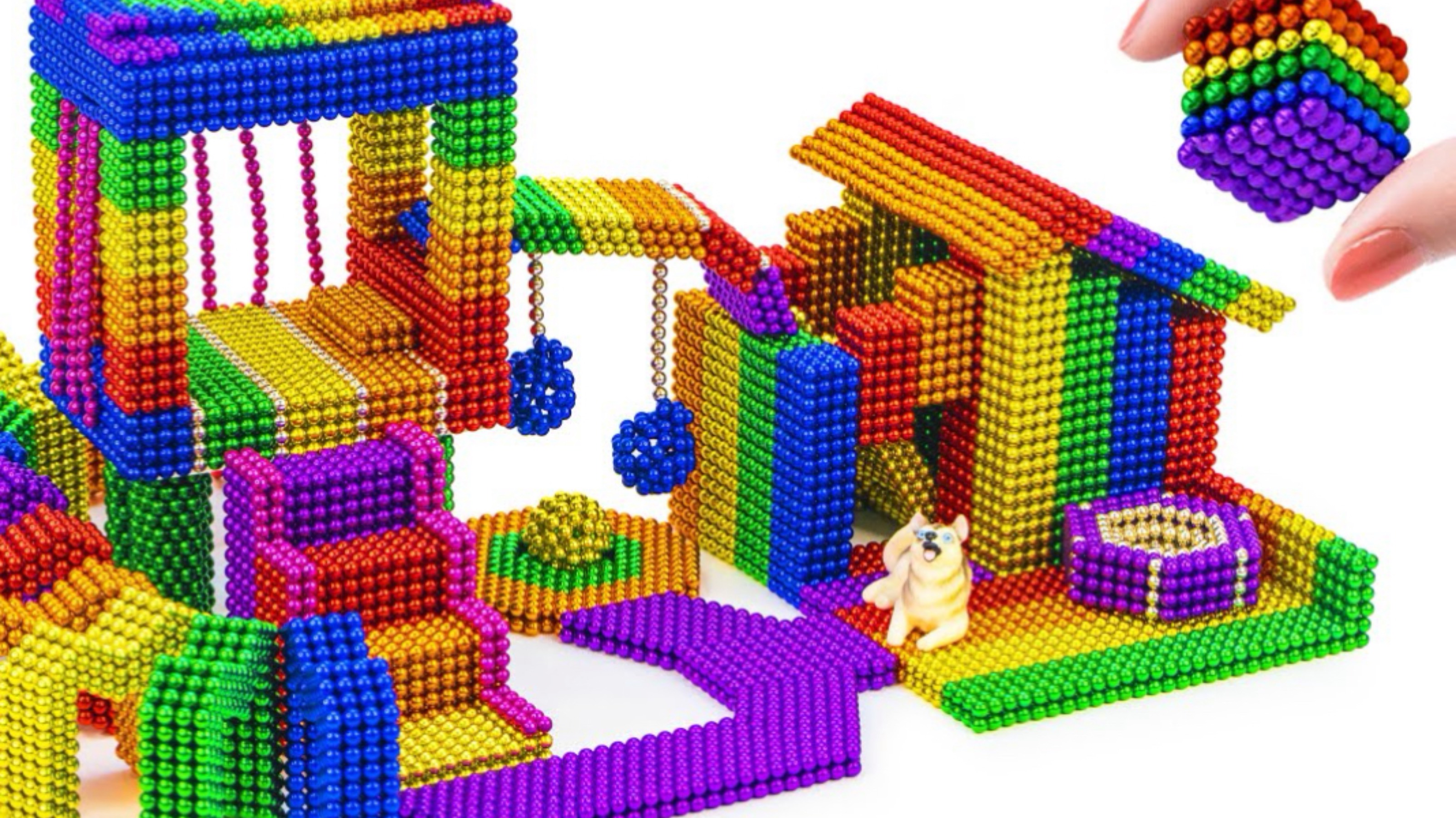 Магнитный челлендж - Я построил СОБАЧЬЮ ДОМИК МЕЧТЫ и спрятал его от магнитных шариков |