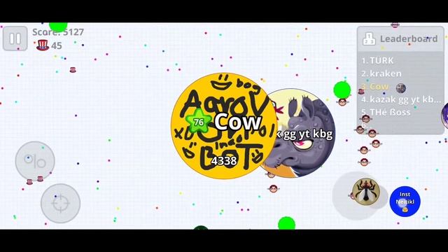23 Min Agar.io Mobile Top 1 Gameplay | Cow | Solo & Team|