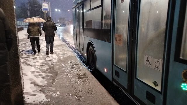 14 марта 2025 г. Автобус 96 маршрут МАЗ-203.947 38033 Софийская Улица