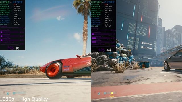 Cyberpunk 2077 Benchmark with GTX 960 & GTX 1070 Does it work?