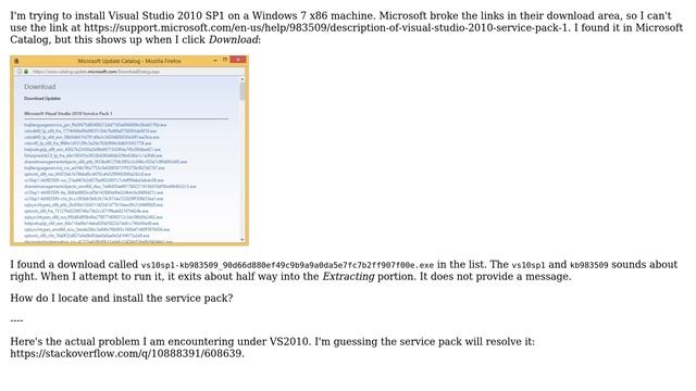 How to locate and install Visual Studio 2010 SP1?