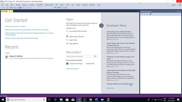 TwinCAT3 HMI | #1 Creating New Visual Studio Solution | Make Me Smart Tuts