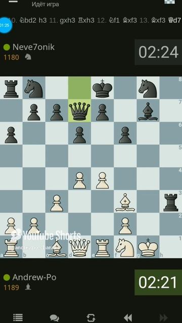 Вилка слоном (фрагмент). #шахматы #chess #блиц #lichess #shorts