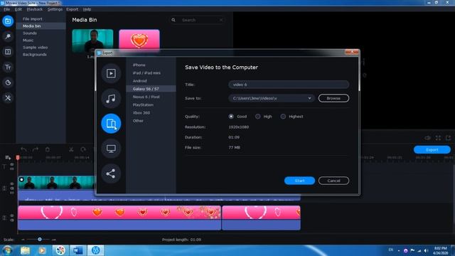 video 5 how to remove background coler with movavi part 5
