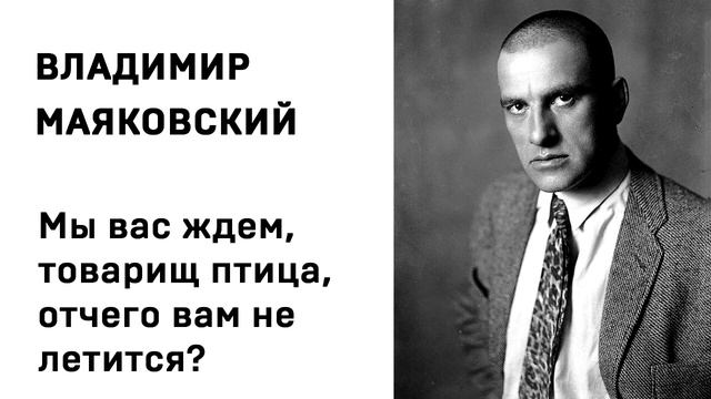 Владимир Маяковский Мы вас ждем, товарищ птица, отчего вам не летится Учить стихи легко Аудио Онлайн