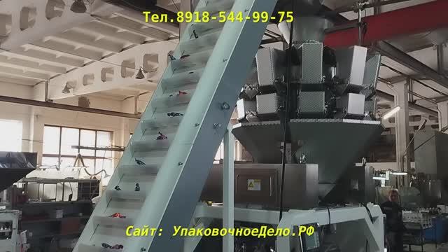 Линия Фасовки упаковки конфет в пакеты / Упаковочная машина МГ-10 с мультиголовкой