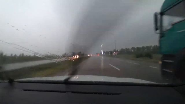 Driving on a highway with rain (Ukraine) 28.07.2017
