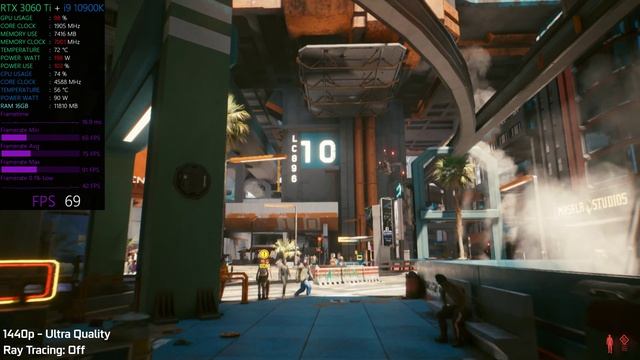 Cyberpunk 2077 Benchmark with RTX 3060 Ti Zotac + i9 10900K 1080p | 1440p | 2160p (no spoiler)