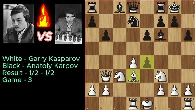 Garry Kasparov vs Anatoly Karpov ||  Game 3 || World Championship 1985 || #kasparov #karpov