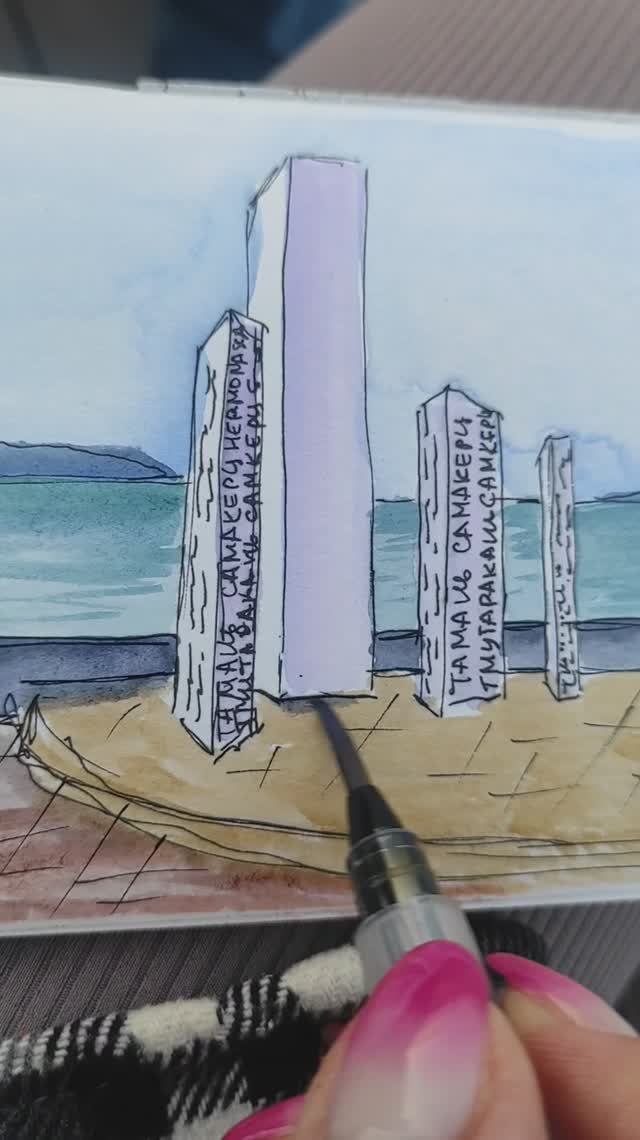 Тамань в акварели: вторая очередь набережной им. Ф.Ф. Ушакова