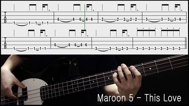 Maroon 5 - This Love (guitar cover bass,tab)