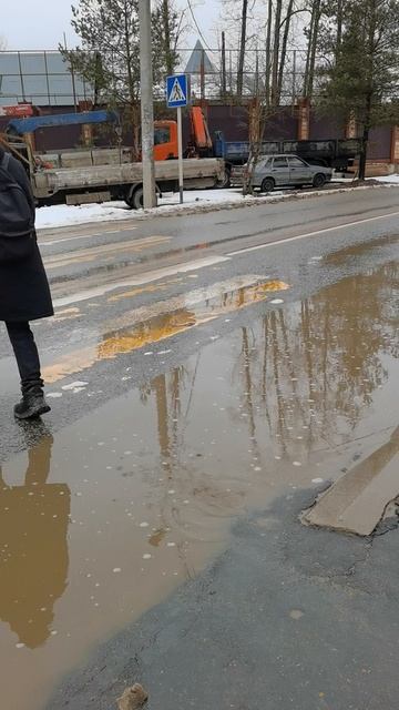 "Вечно" затопленный пешеходный переход дп Снегири