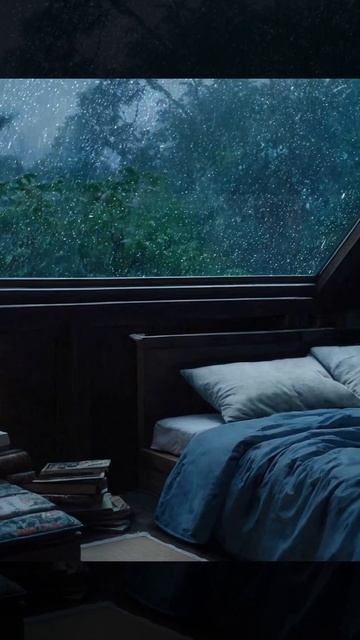 Sleep in thunderstorm ⛈️ #relax  #rain #thunder   #rainambience #rainsounds #thundersounds