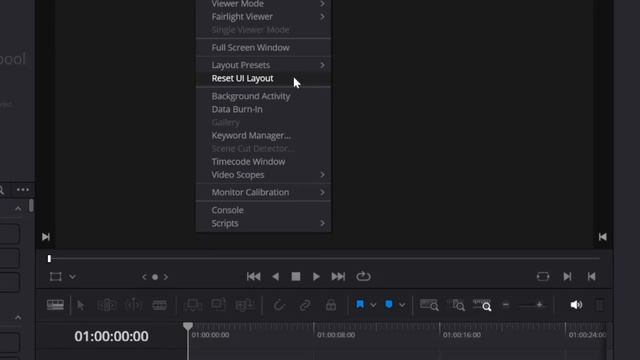 How to Reset DaVinici Resolve UI Layout (Restore Display and Windows)