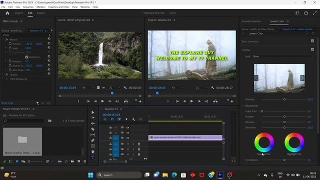 Premiere Pro CC 2023 Tutorial Ep.4 | తెలుగులో | The Explore Guy