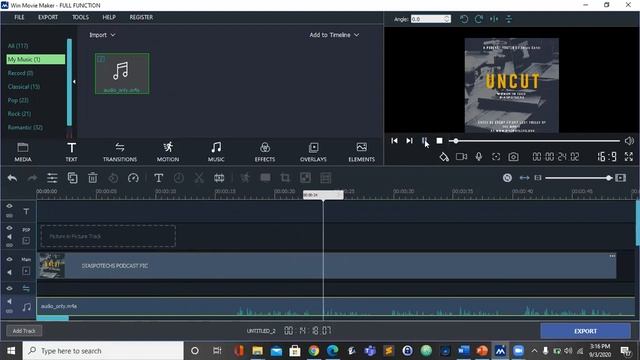 How to a podcast (mp3) with Movie Maker