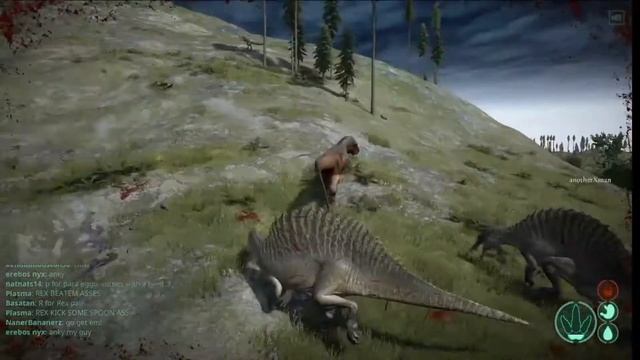 The isle Spino vs Rex territorial battle