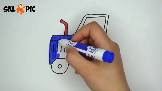 Draw a tractor for kids Рисуем трактор для детей Bolalar uchun traktor chizish Drawing&Colours