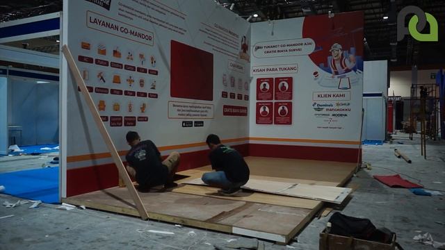 BOOTH PAMERAN GO MANDOR, KONSEP SIMPLE MINIMALIS DI PAMERAN MEGABUILD 2023