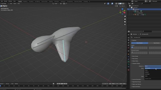 PoseMode Viewport Display As Stick etc ボーンタイプの変更 アーマチュア Blender