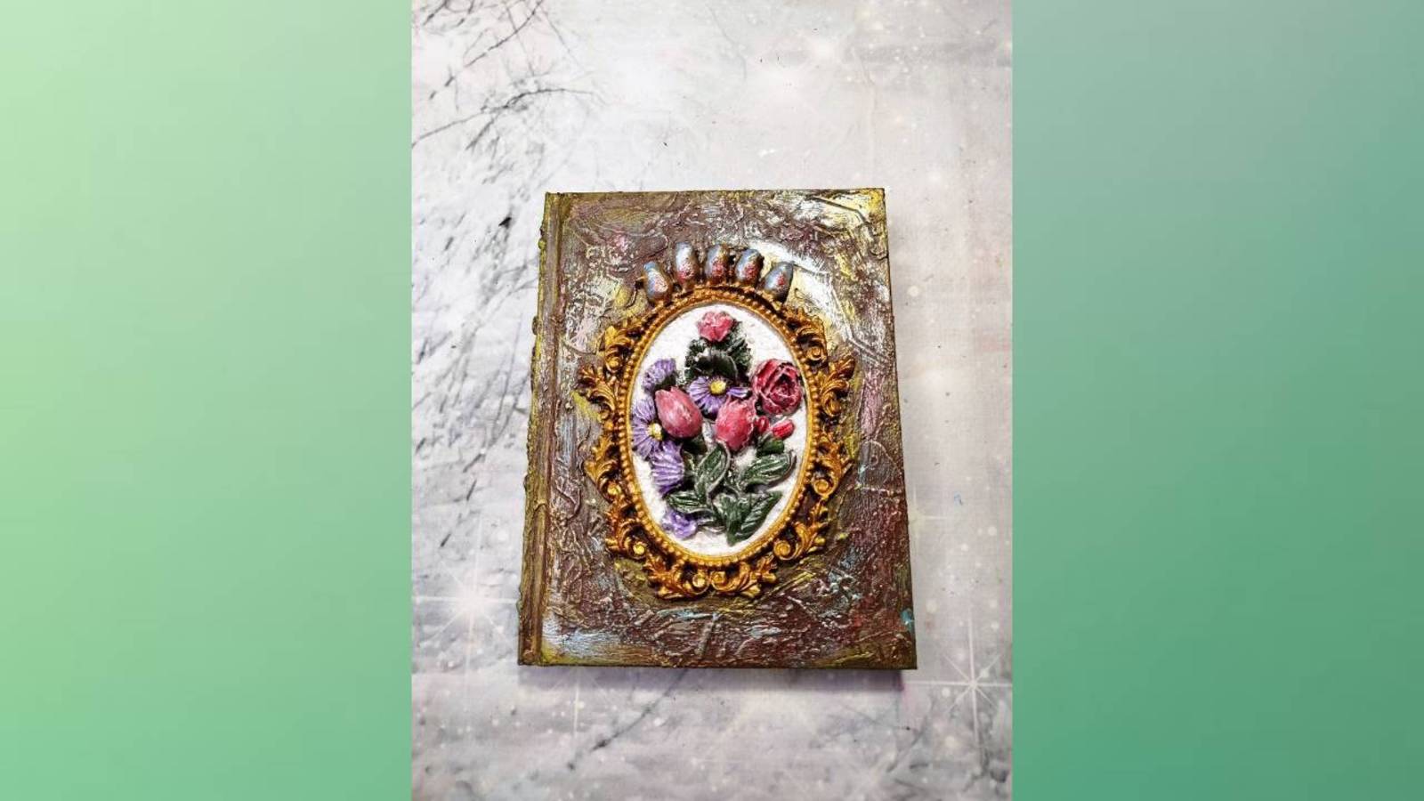 Декор обложки блокнота своими руками. Блокнот "Букет". Мастер-класс.