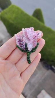 Брошь ручной работы Роза