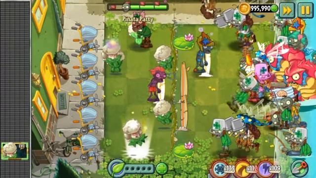 Plants vs Zombies 2: CAULIPOWER Premium Plant vs BIG WAVE BEACH Worlds (PINATA PARTY Gameplay)