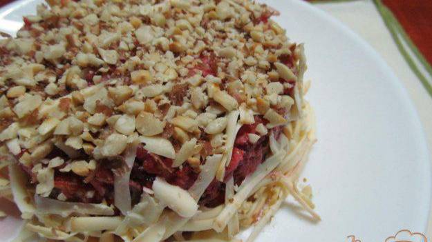 Салат из сердца свеклы яблока арахиса