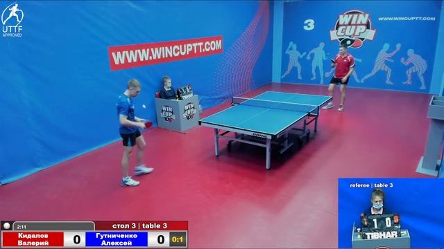 Кидалов Валерий 0-3 Гутниченко Алексей Турнир Восток 5 WINCUP 03.02.22 Прямая Tрансляция Зал 3