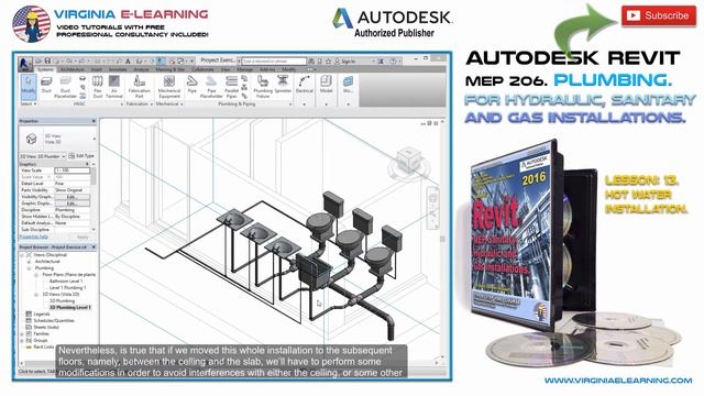 Autodesk Revit MEP Tutorial │ Plumbing │ Hot Water Installation