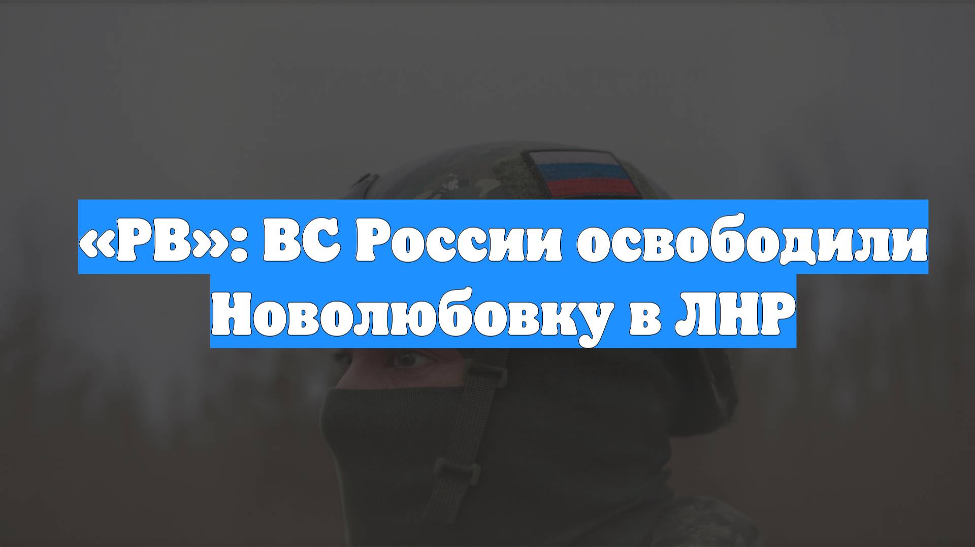 «РВ»: ВС России освободили Новолюбовку в ЛНР