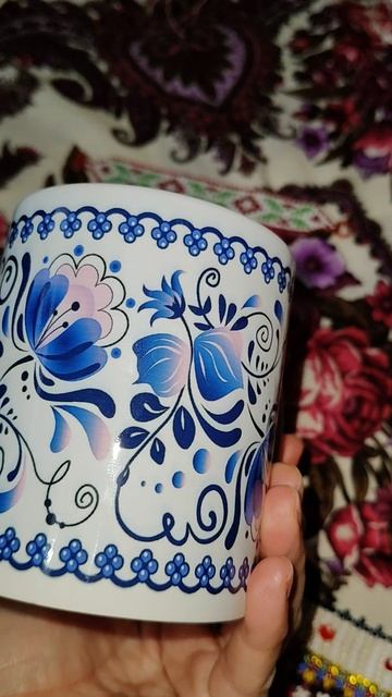 ☀️Кружка въ стiле Гжель. Таня ШiШкина-Чугайнова, ЗАТО п. Сiбирскийъ, АЛтайскiйъ кр.