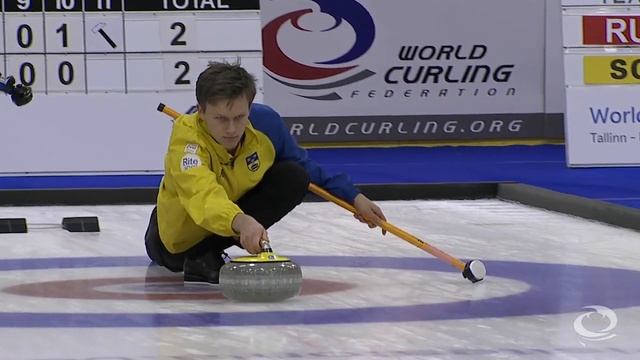 CURLING: SWE-CAN World Junior Chps 2015 - Men Draw 6 HIGHLIGHTS