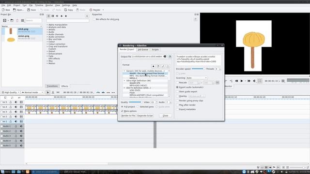how to render a file in kdenlive