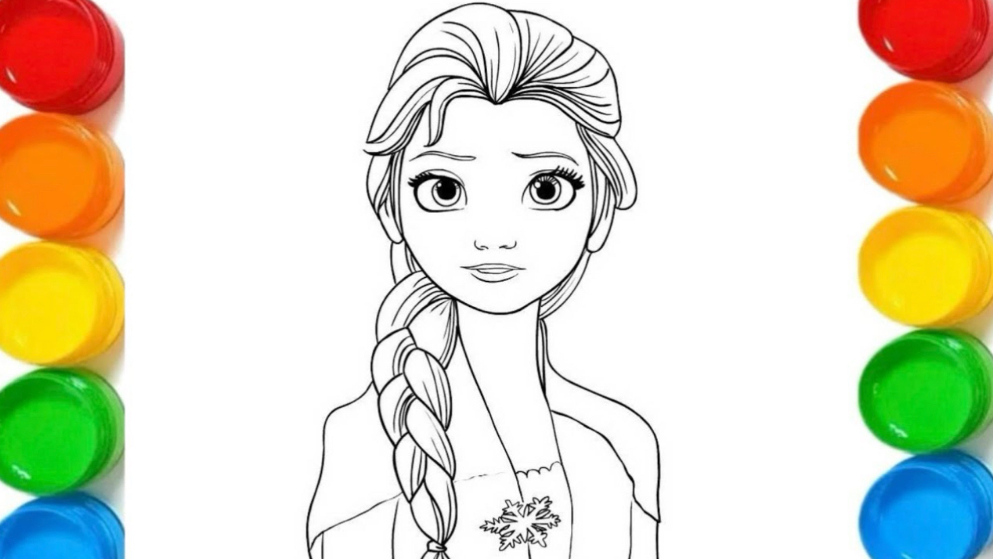 Рисование и раскрашивание милой принцессы Эльзы из Дисней Холодное сердце для детей|