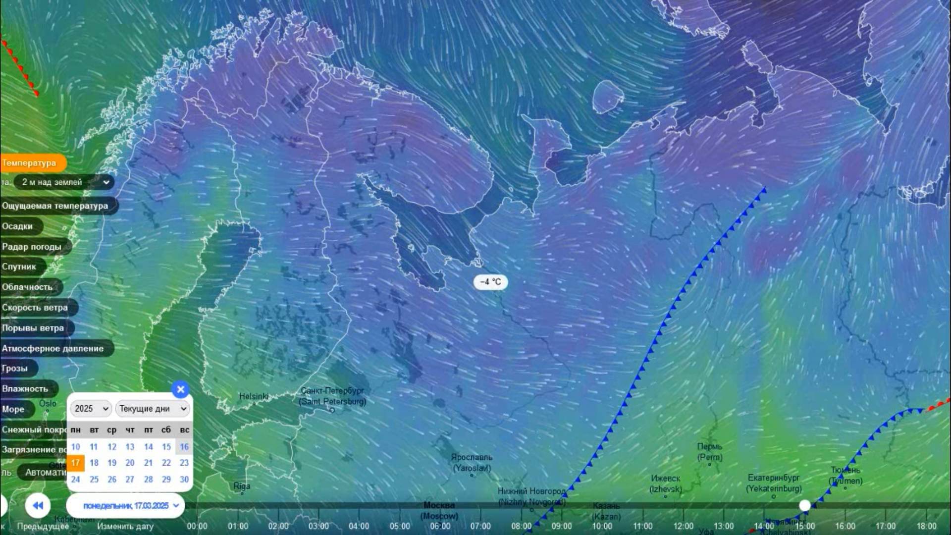 17 и 18 марта на ЕТР будет преобладать прохладная погода. Прогноз погоды