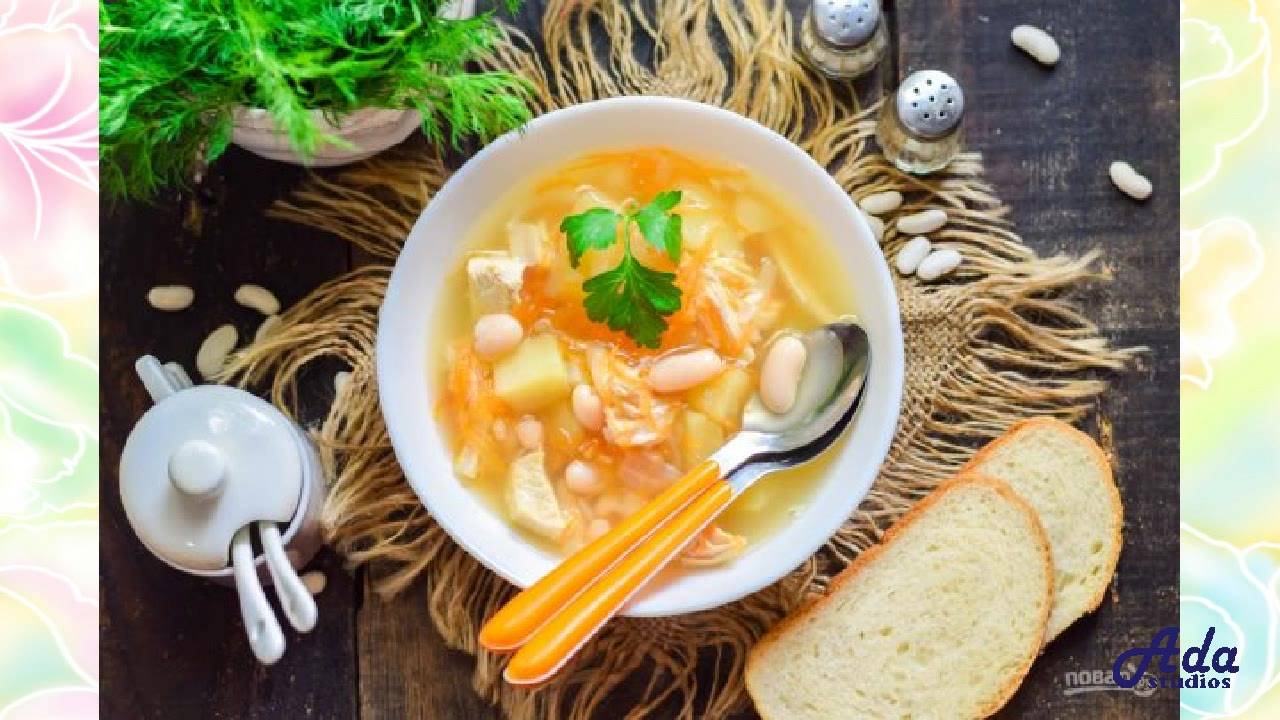 Быстро готовим деликатес Готовим простой, полезный и вкусный фасолевый суп для детей Подавать суп к