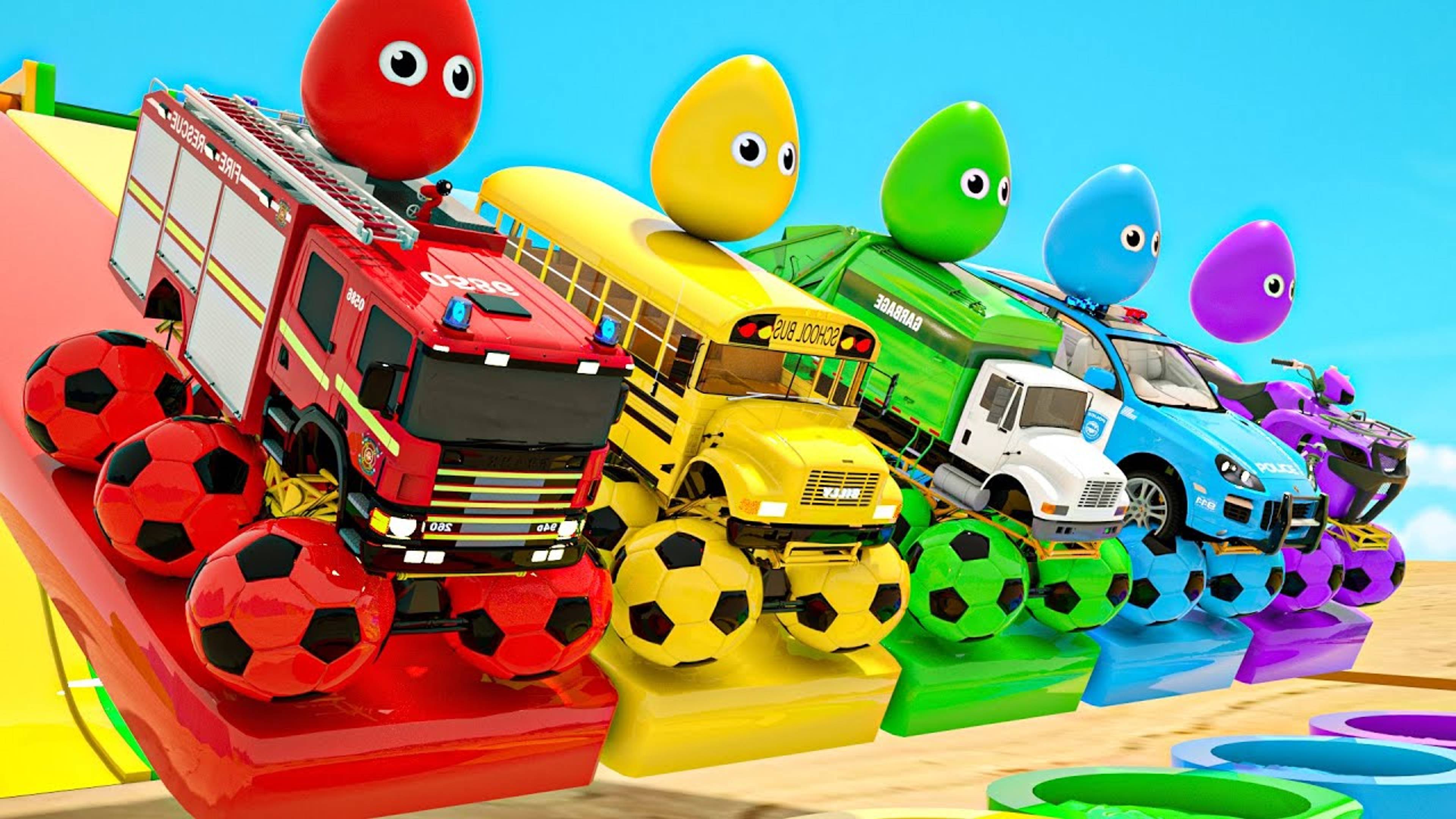 Мороженое - Разноцветные яйца и большие футбольные мячи, детские стишки и песенки для малышей