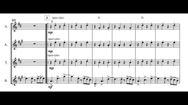 "Caraibico" from "Due Pezzi Latino Americani" Saxophone 4et