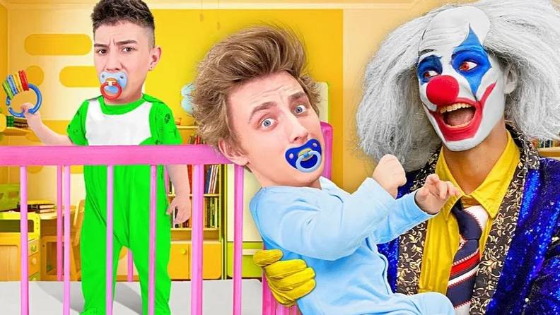 ВЛАД А4 - МЫ СТАЛИ ДЕТЬМИ ! _КЛОУН НЯНЯ !